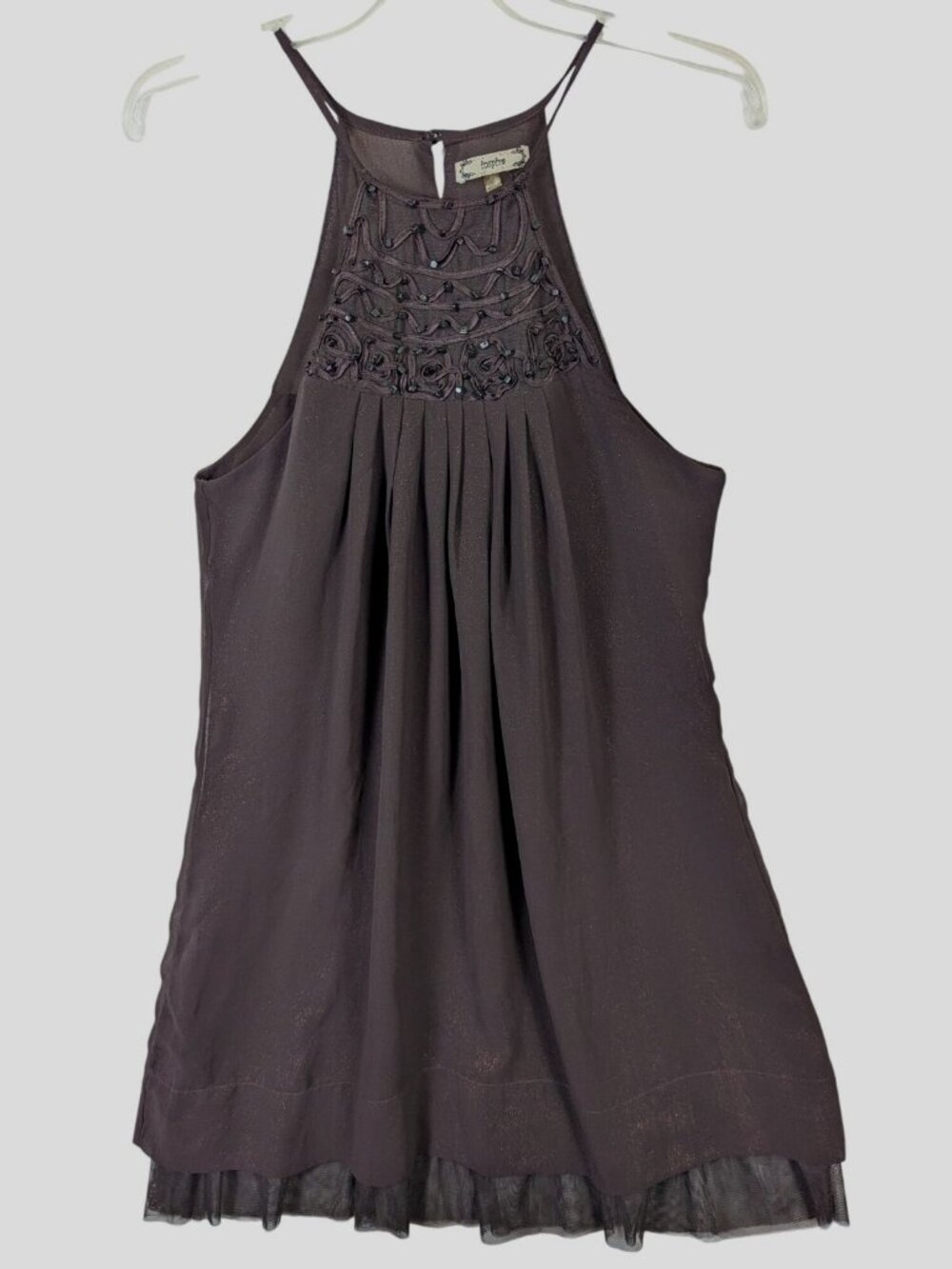 Inspira Women size M Dress Brown Sparkle Embellished Party Glam Bling Gorgeous